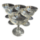 6 Champagne glasses in glass with Venetian ribs - XIXth