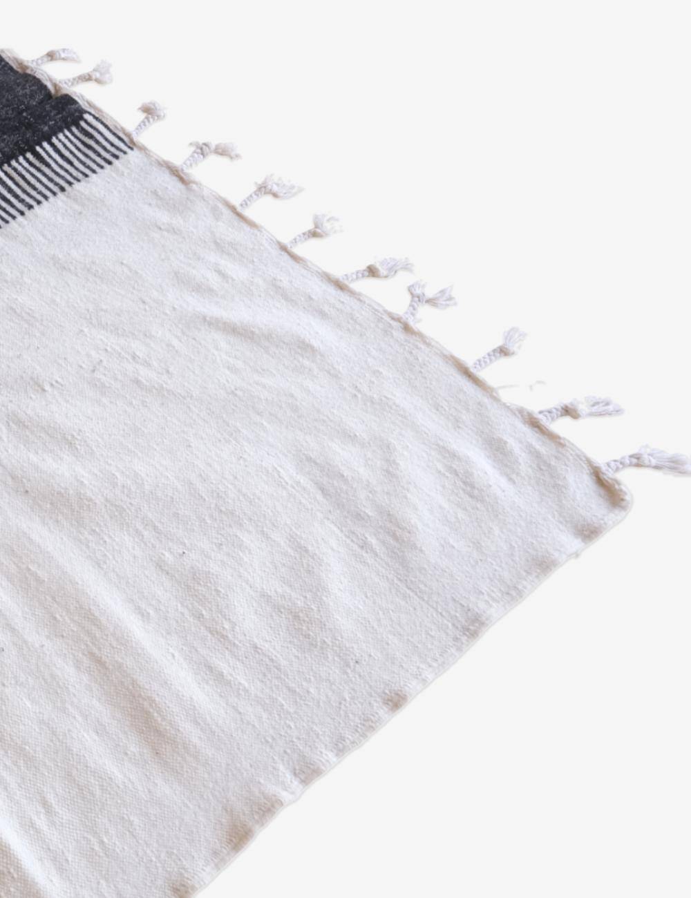 Black and White Kilim Rug - 303 x 205 cm