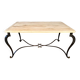 Table basse en fer forgé et plateau en chene brut