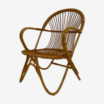 Rattan chair by Dirk van Sliedregt Rohe Noordwolde 1960 from the Netherlands
