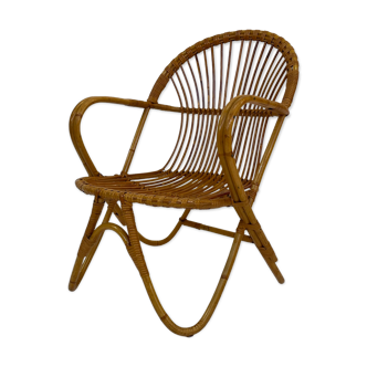 Fauteuil en rotin par Dirk van Sliedregt Rohe Noordwolde 1960 des Pays-Bas