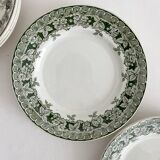 6 mismatched ironstone flat plates Murier Violetta