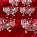 Set of 6 baroque cups on foot