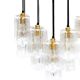 Contemporary Modern Italian Murano Glass and Brass Suspension Lamp