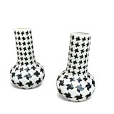 2 x ceramic / Pied de Poule vases / 1980s