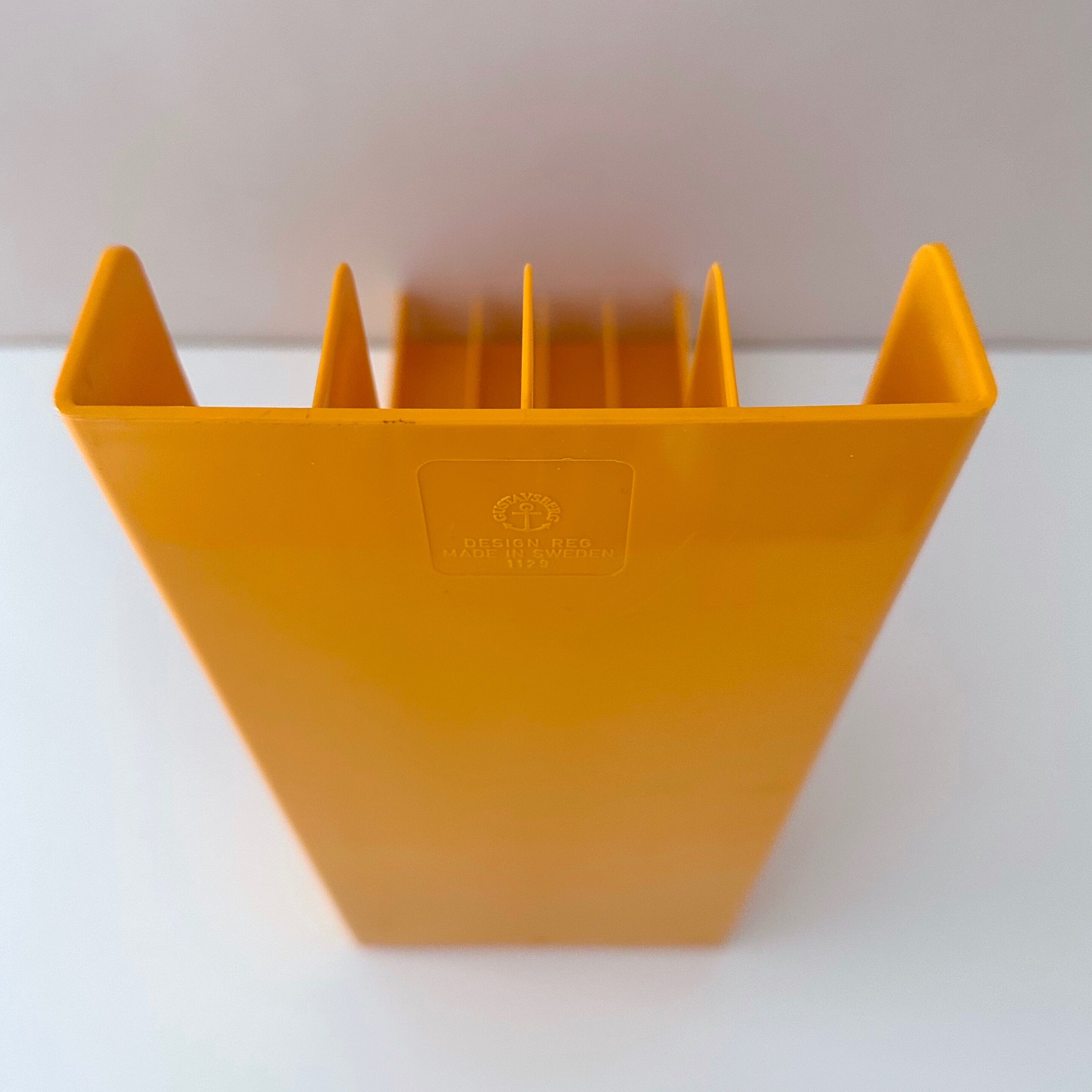 70s record stand Gustavberg yellow, Sweden