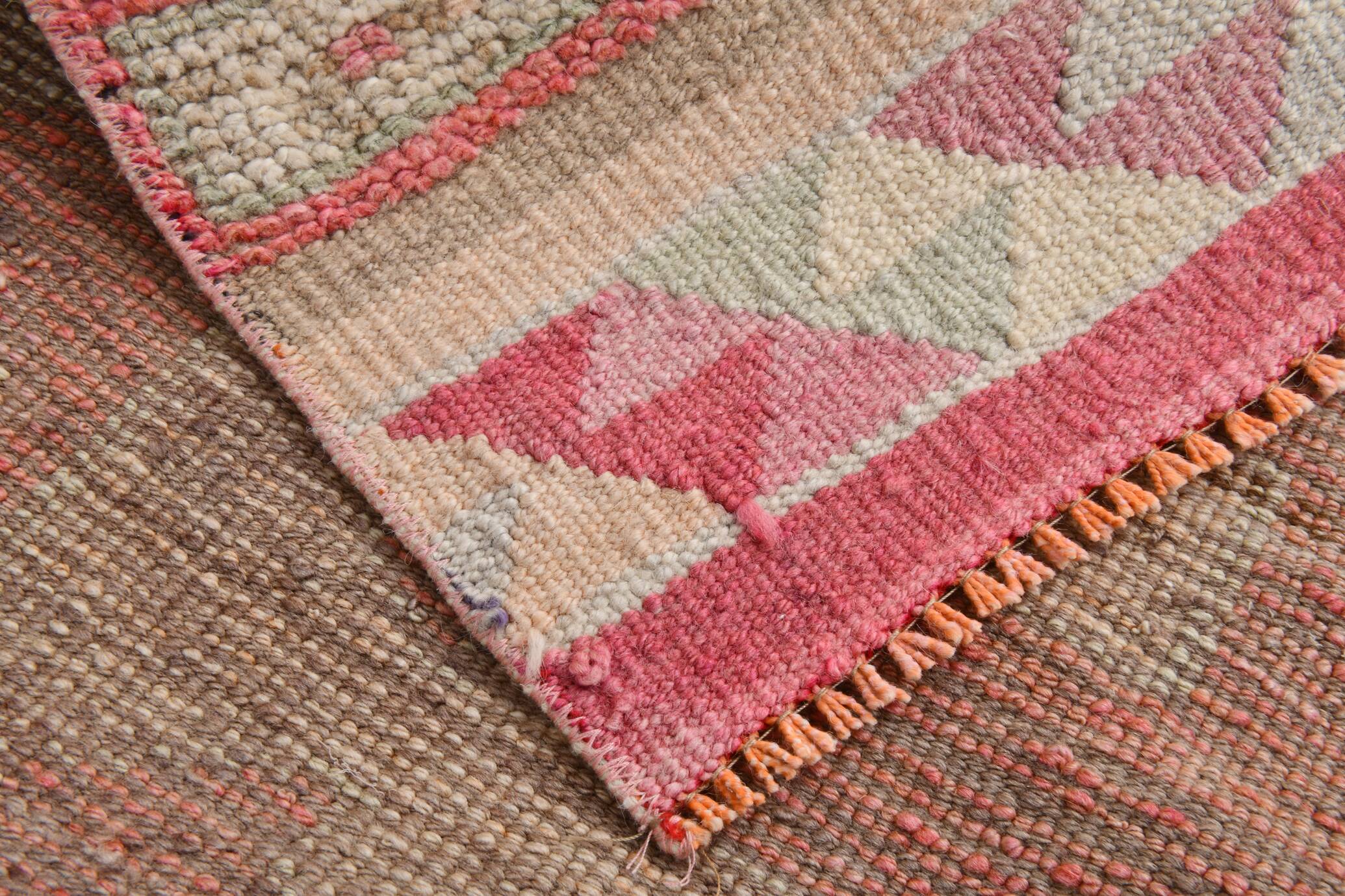 3x10 Soft Pink Turkish Vintage Runner Rug, 97x324Cm