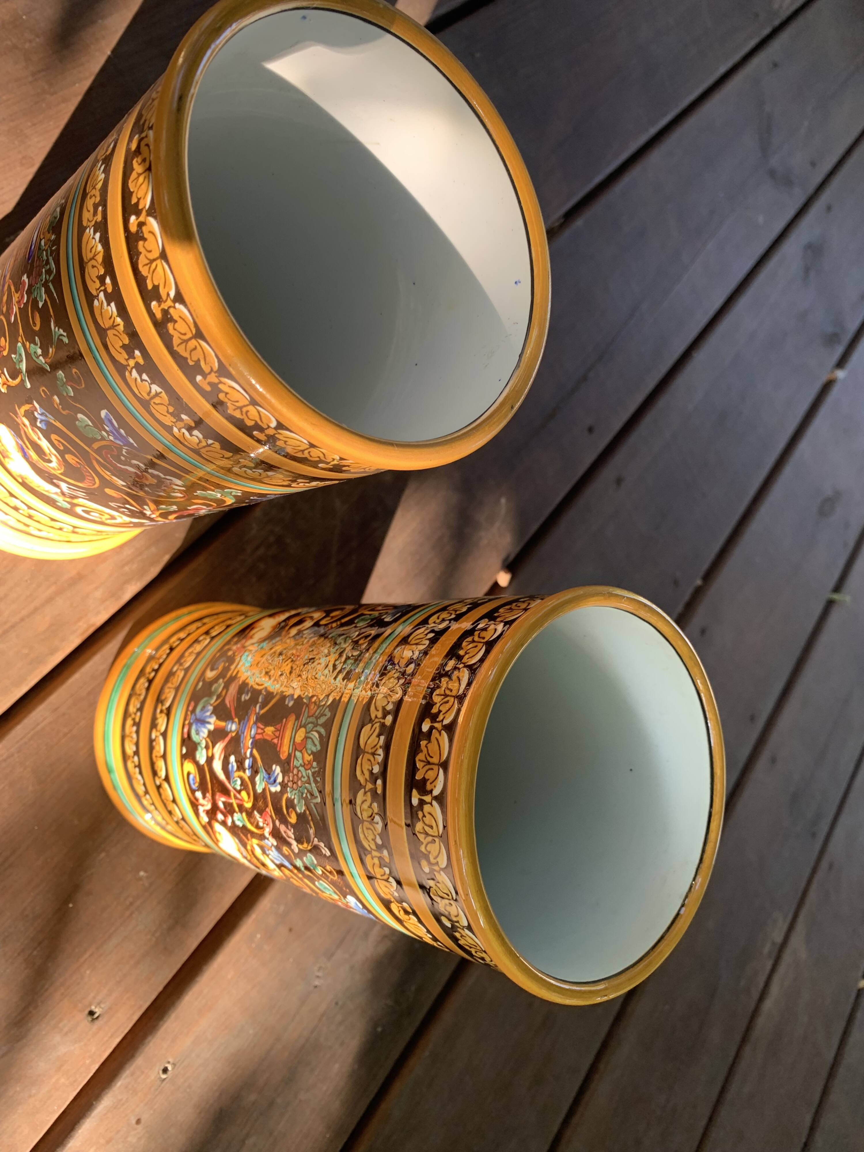2 vase rouleau en faïence, gein