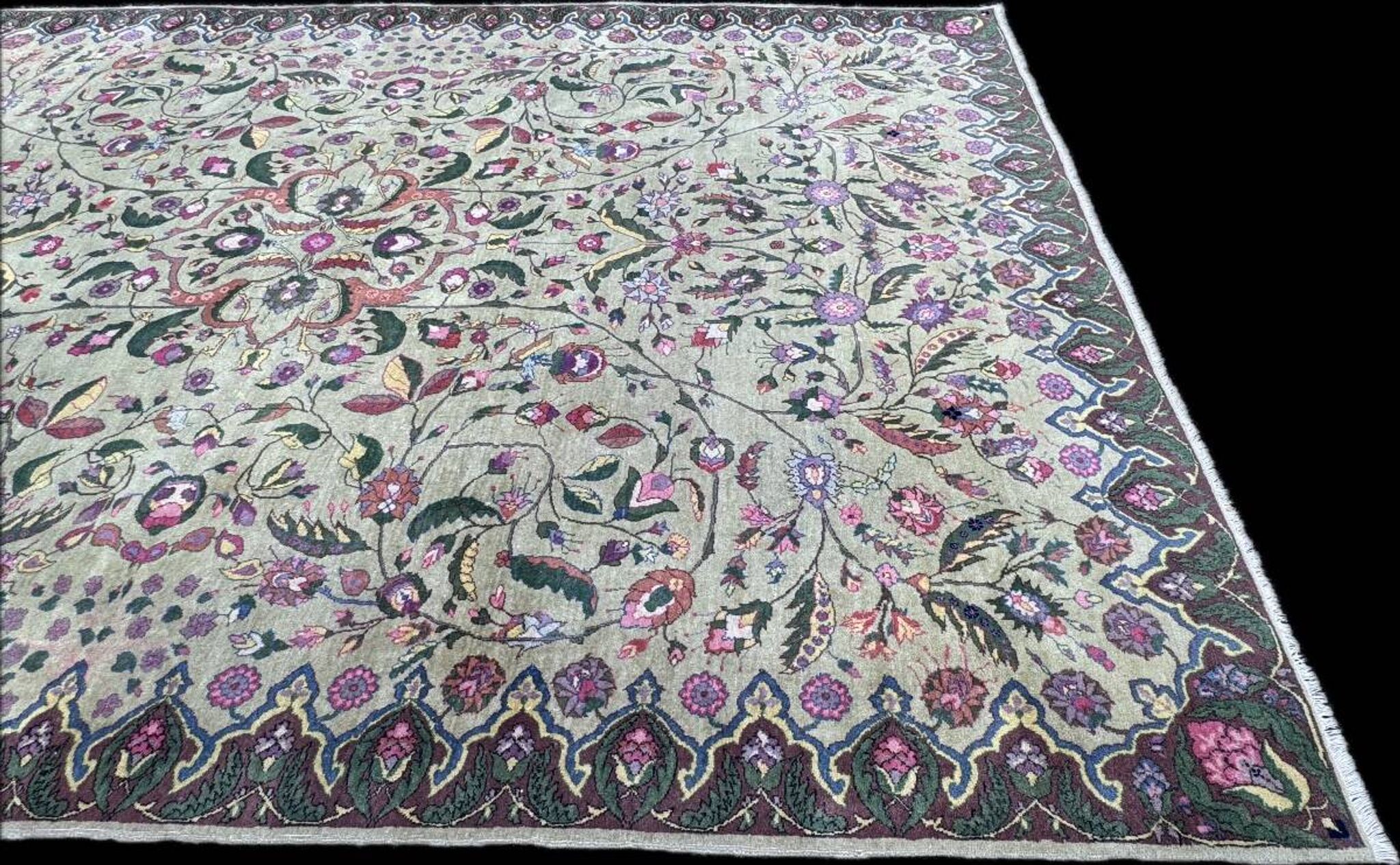 Tapis persan Kirman pistache 298x208 cm