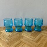Vintage lemonade service in blue glass - Vemam - made in Italy