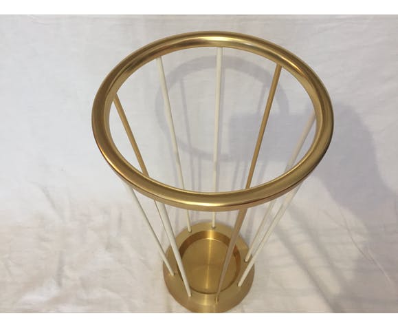 Vintage gold metal umbrella holder from the 1950s