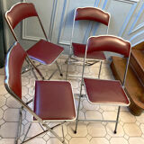 4 vintage folding chairs in chrome