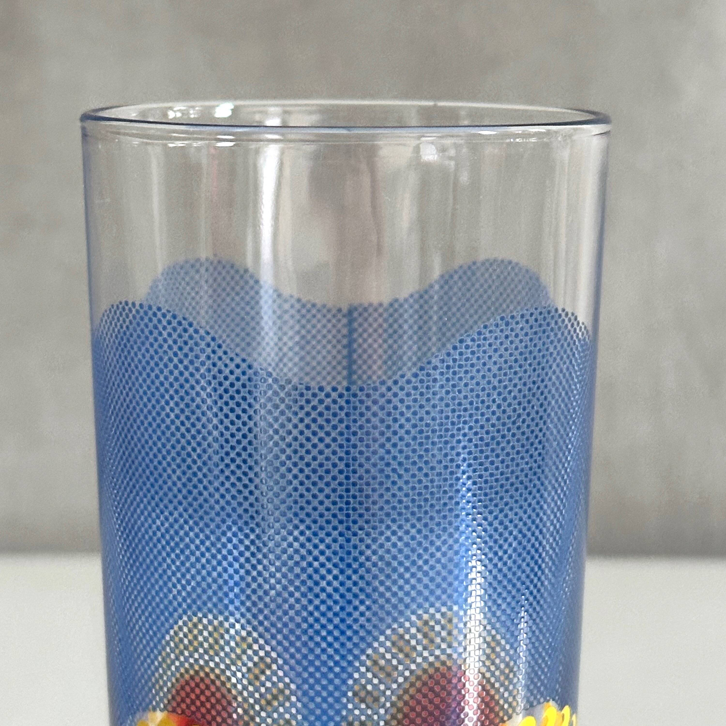 Vintage glass set, VMC Reims France, French lemonade glass 70's