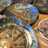 7 stoneware cups signed G Méténier