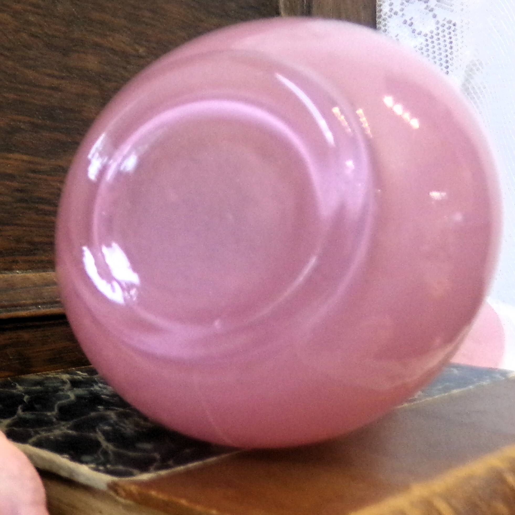 Large pink glass paste soliflore vase