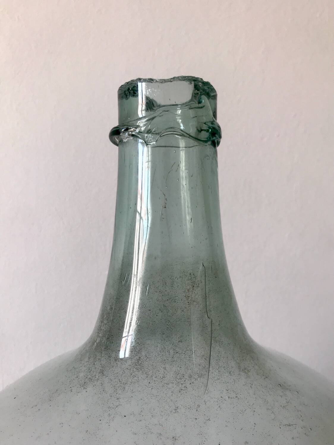Old demijohn 25L, transparent glass carboy