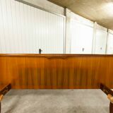 Scandinavian teak bed 1960 140x190 with table and light