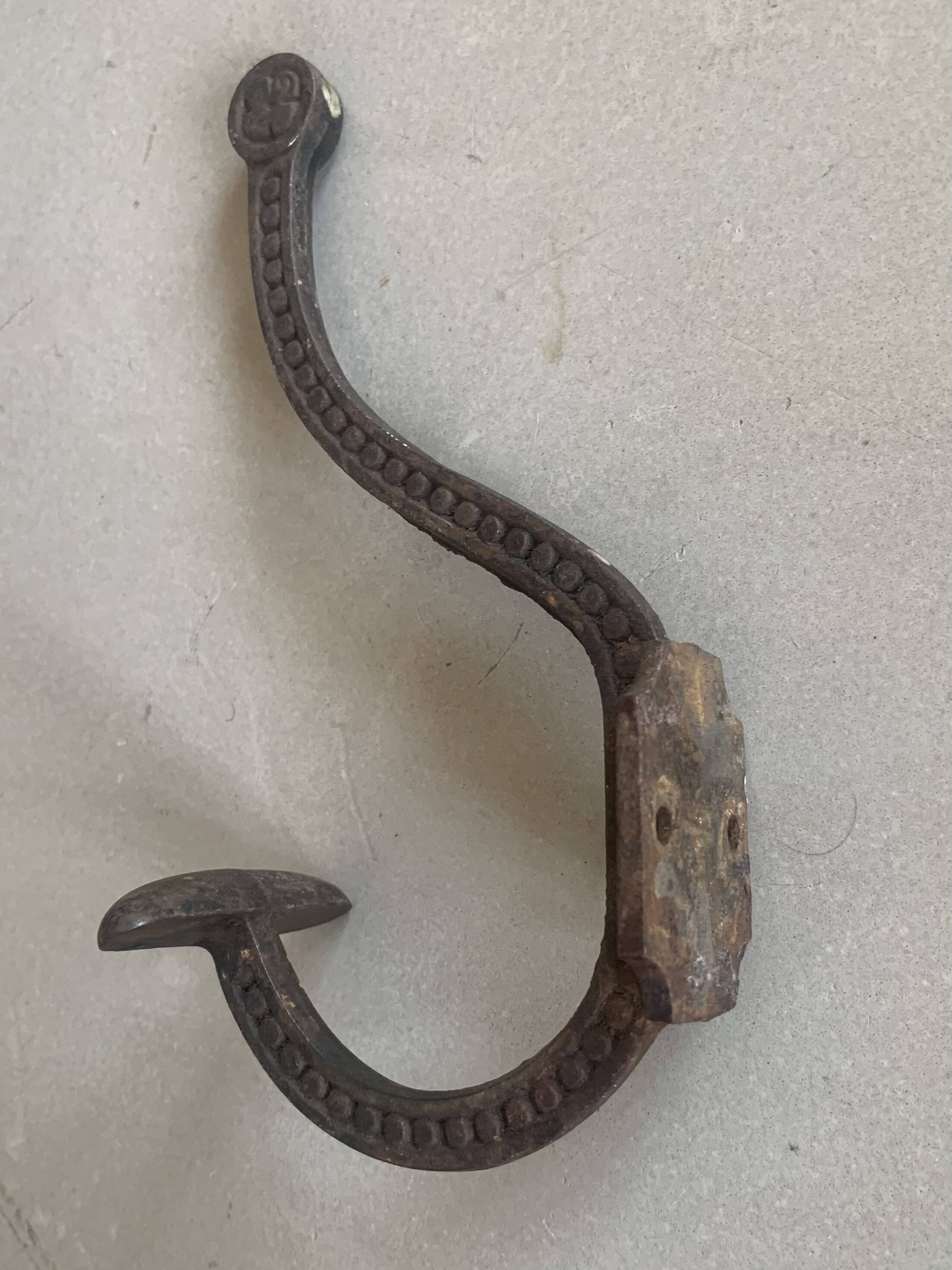 Cast iron coat hook