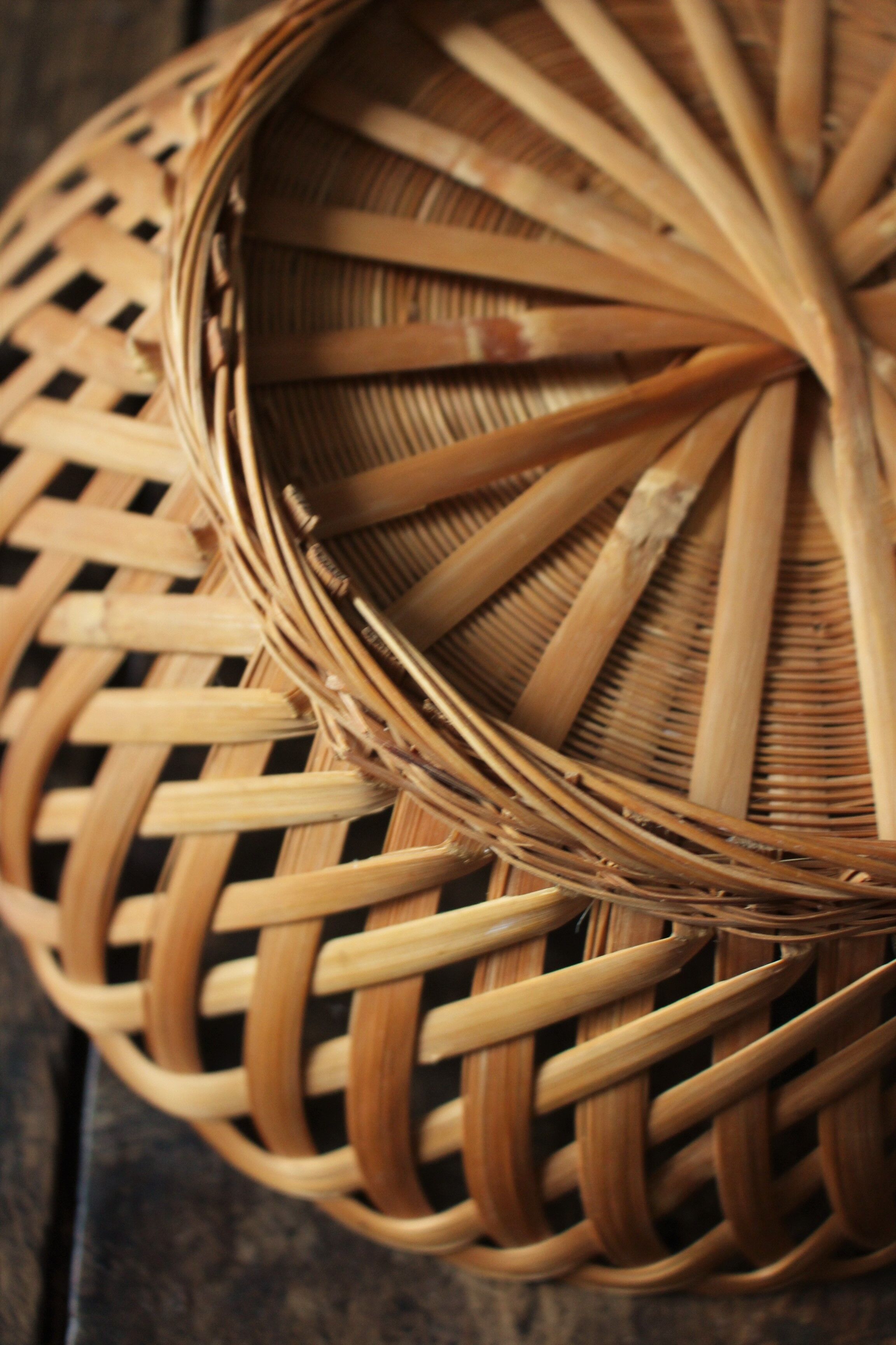 Braided openwork vintage basket