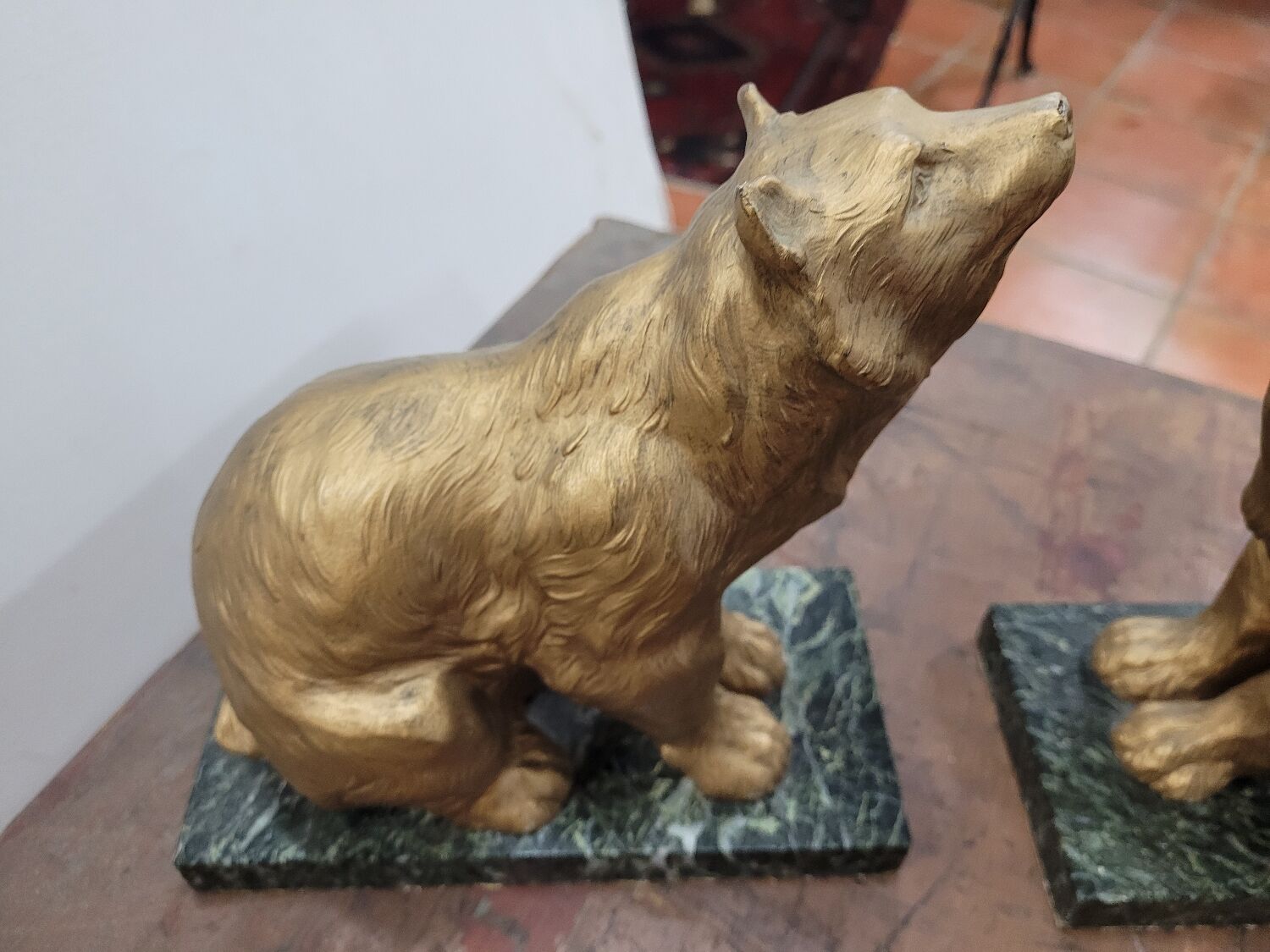 Paire de serre livres ours en régule,  22cms de H