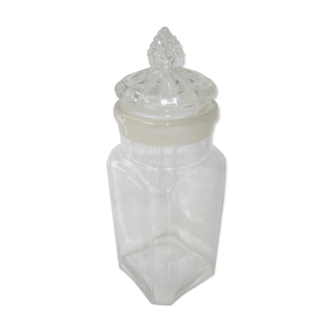 Old glass jar candy jar