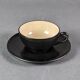 Service of 6 cups and saucers in two-tone ceramic - Faience Saint Clément