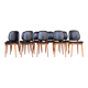 Set of 10 Pegase Baumann chairs