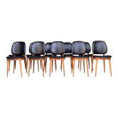 Set of 10 Pegase Baumann chairs
