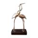 Couple of wading birds in brass on wooden base