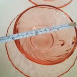 set of 6 pink glass coffee cups and saucers, rosaline