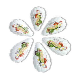 Set of 6 avocado cups in porcelain l'Hirondelle