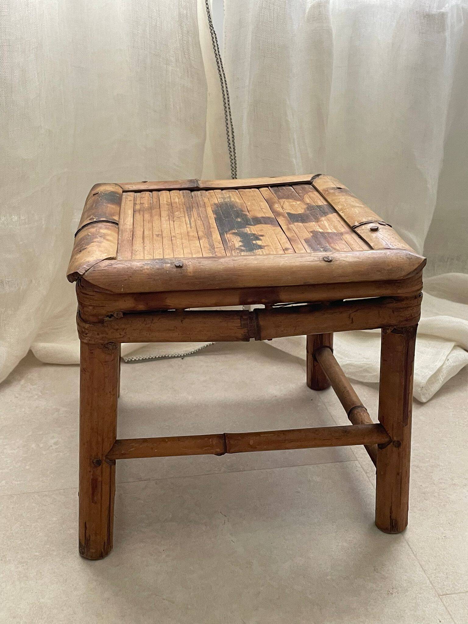 Tabouret bambou /osier vintage
