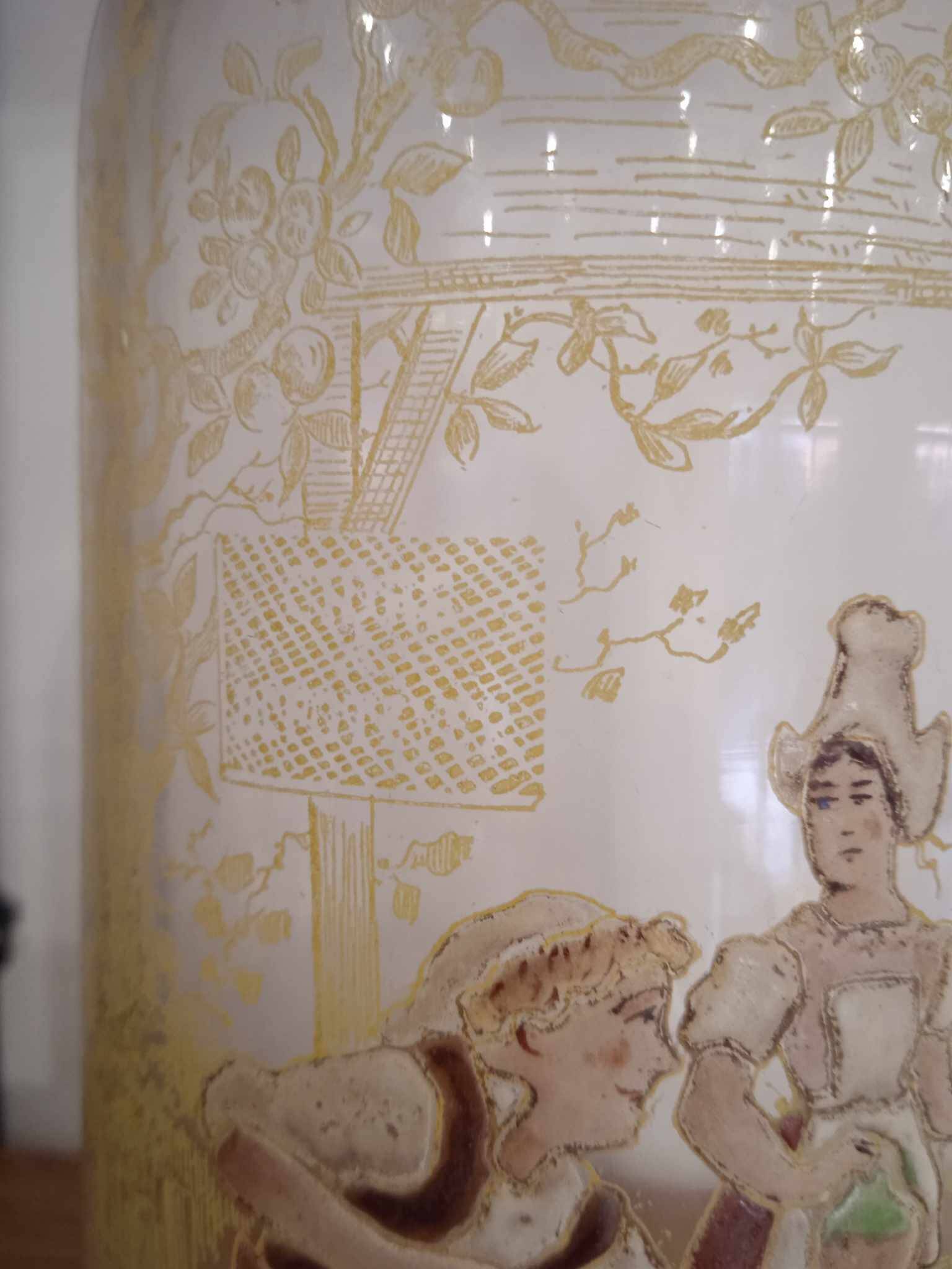 Enamelled cider depot decanter