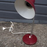 60' vintage red metal desk lamp