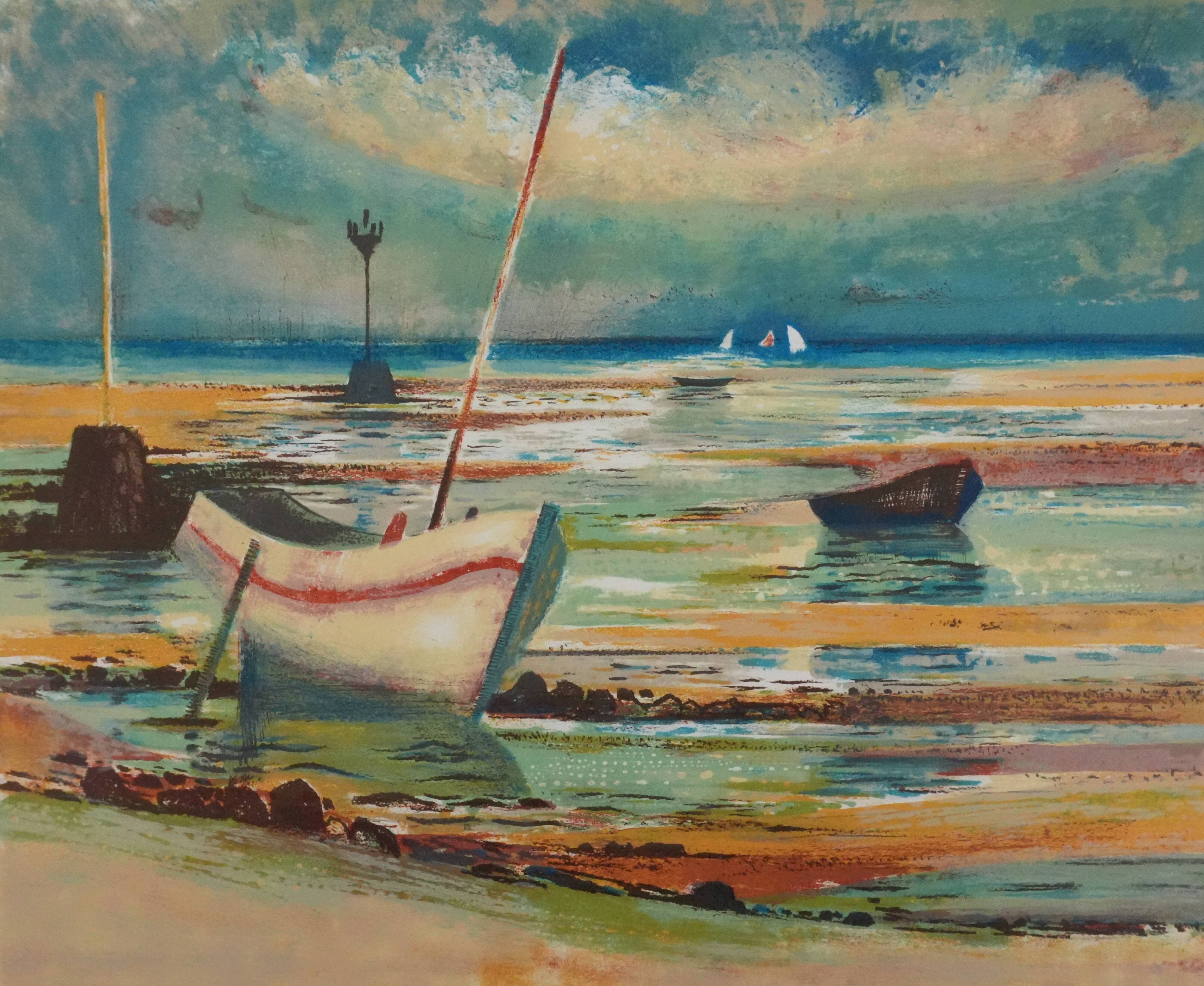 Paul Collomb: Marine air, original signed lithograph.