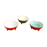 Lot of 3 vintage coquetiers shape "saucer" 60s