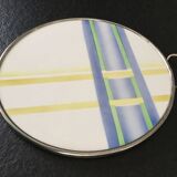 Vintage round tray with 1970s handles