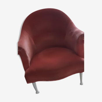 Fauteuil crapaud rose en velours