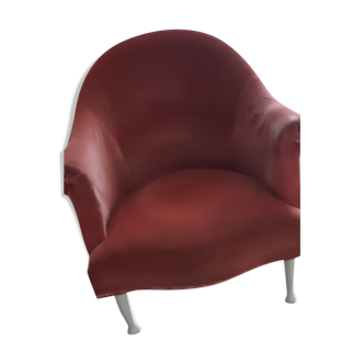 Fauteuil crapaud rose en velours