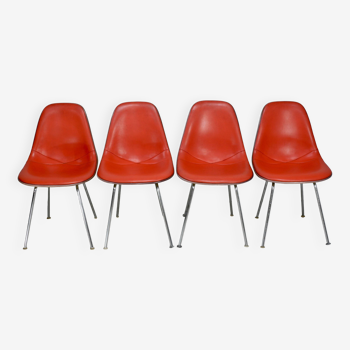 Ray & Charles Eames, Herman Miller edition, set of 4 orange chairs. Circa 1960