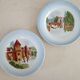 2 Saint Amand plates with castle decor