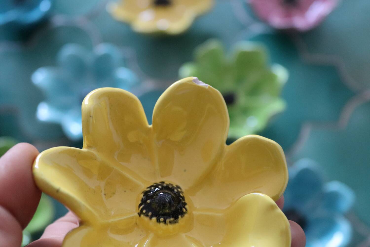 Set of 10 floral ceramic bowls, Bagnoles de l'Orne – years