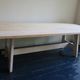 Large mid-century limed solid oak dining table 244 cm x 100 cm, 1950