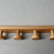 Solid pine wall-mounted coat rack with 4 hooks