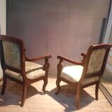 Paire de fauteuils Restauration en acajou