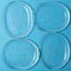 Set of 4 Vintage Kosta Boda Glass Oval Dinner Fish Plates / Sweden / 1970s