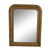 Miroir Louis-Philippe frise rosaces décor végétal contour perlé sculpté 52x67cm
