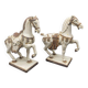 Large pair of crackled ceramic horses – China 20th century