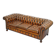 Canapé Chesterfield cuir vieilli restauré style Thomas Chippendale