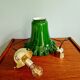 Suspension in green opaline with a scalloped edge, Peill & Putzler, 1970